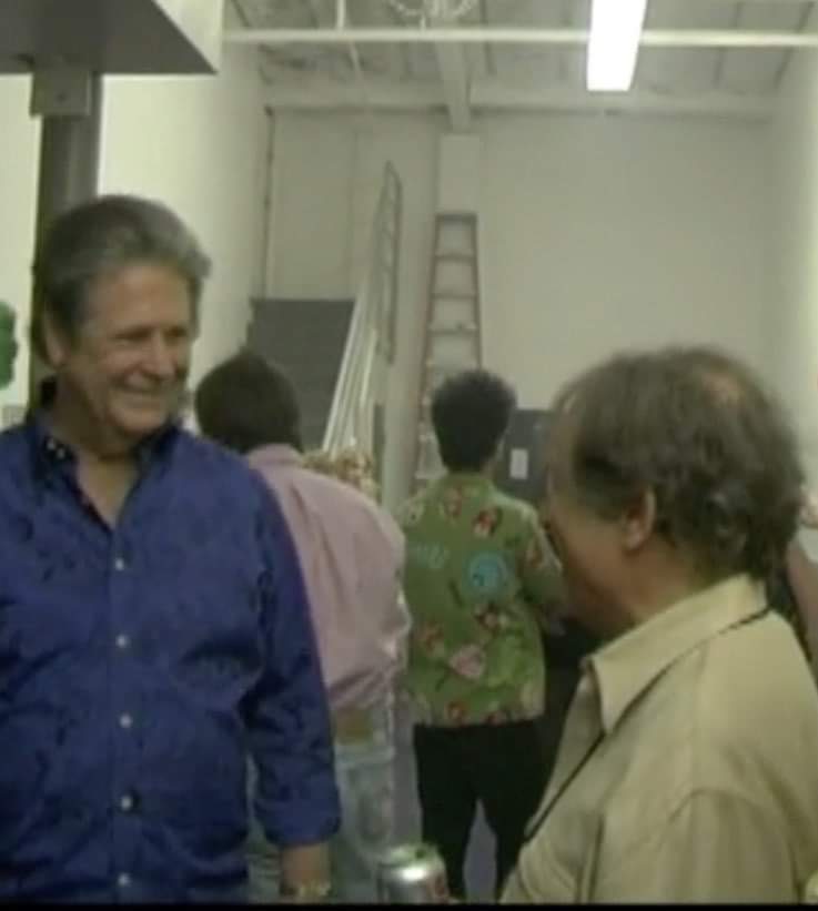 Stephen John Kalinich talking with Brian Wilson backstage
